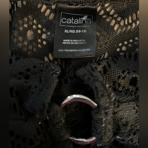 Catalina Black Lace Cover-Up beach dress w/geometric pattern Sz-XL(16-18). N16 - Picture 5 of 7